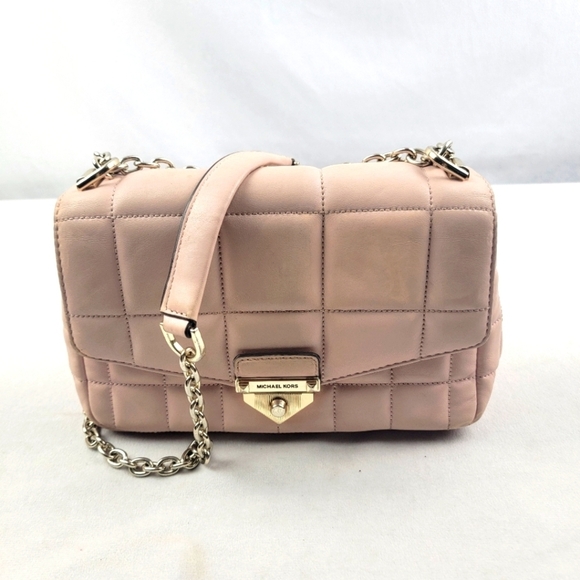Michael Kors Soho leather quilted shoulder bag in blush